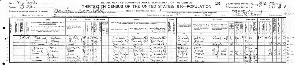 George and his blended family in the 1910--although just 17, he's already found work